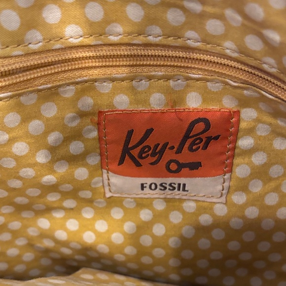 Fossil Brown and Blue Geometric Crossbody Bag with 2 wallets - Picture 2 of 7